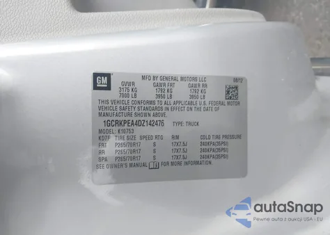 2013 Chevrolet Silverado 1500 Work Truck z USA, uszkodzony, nr VIN 1GCRKPEA4DZ142476